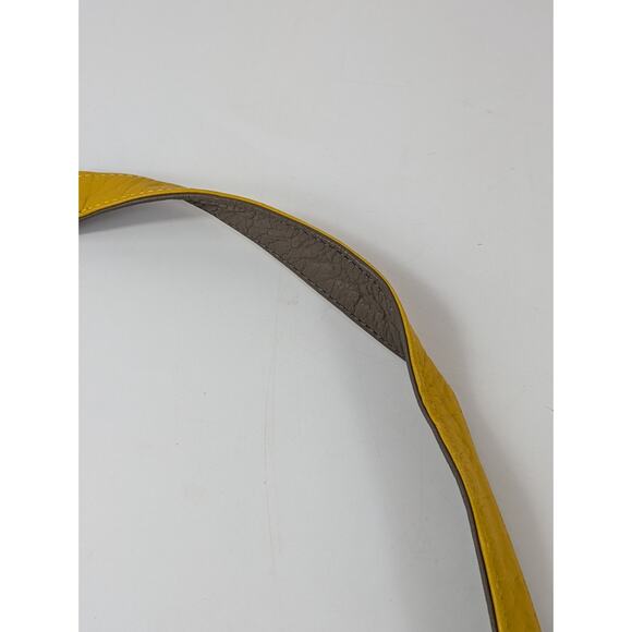 Free Endearment Yellow Purse Leather V Cut Hobo Lazer Cut Satchel Tote Bag Top - Picture 15 of 16